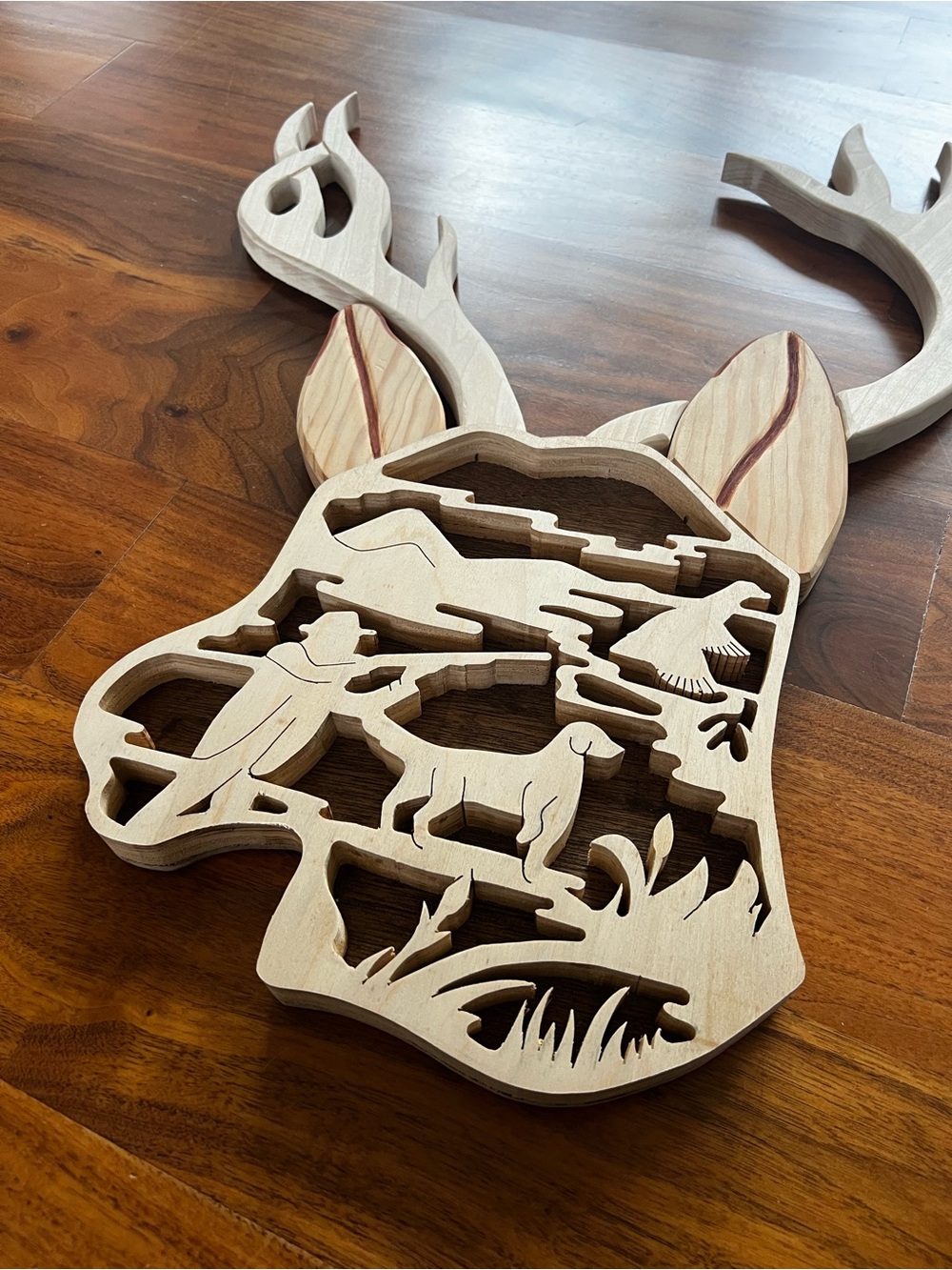 Handmade Wooden 3D Deer Head Wooden Wall Art - Picture 2 of 16